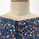 Jk Patricia Black Liberty Style Floral Multicoloured John Kaldor Cotton Sateen Shirting Fabric Neck