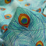 John Louden True Craft Peacock Twerk Turquoise Cotton Fabric Cu