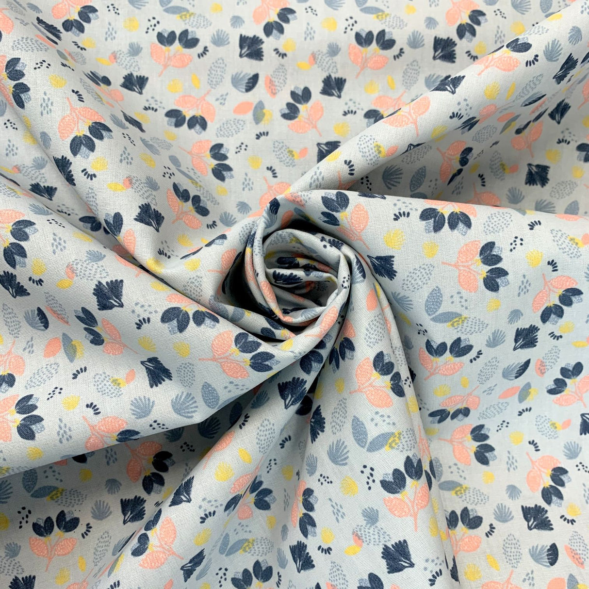 John Louden Winslet Blue Cotton Craft Fabric Cu