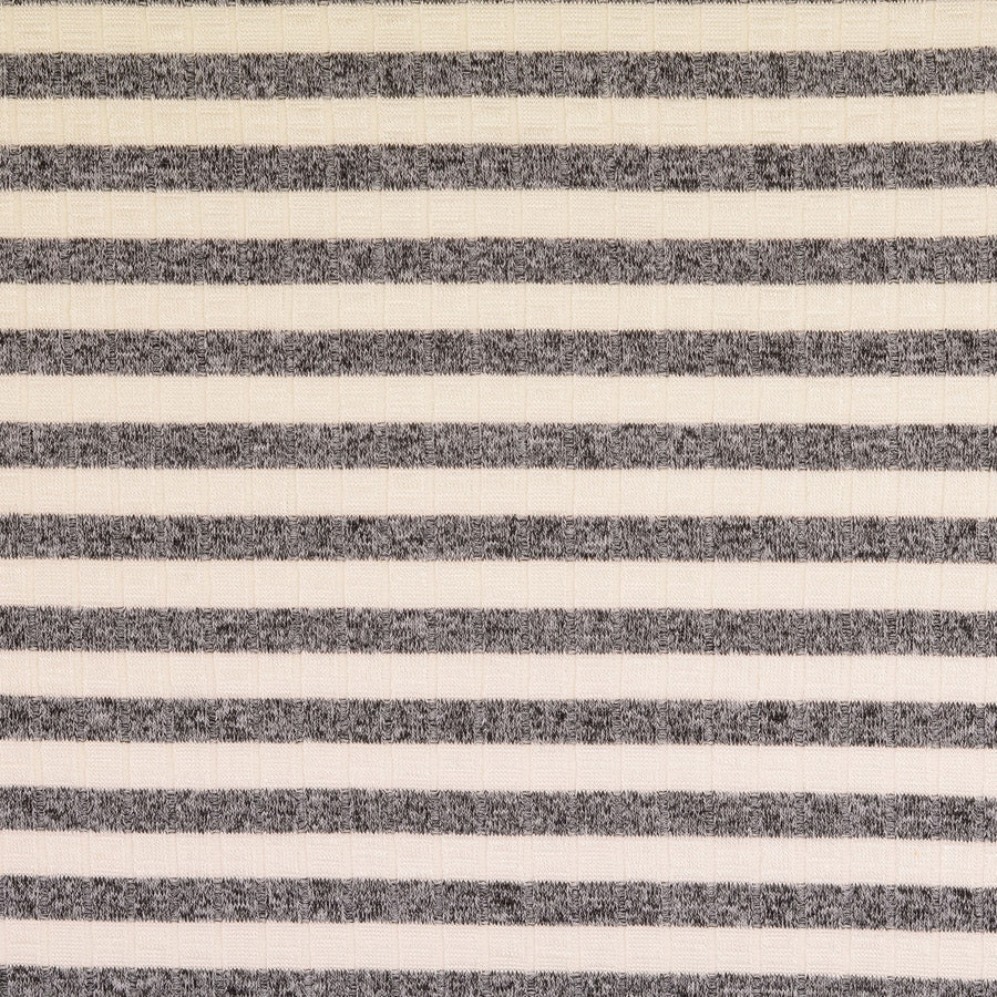Jolly Jersey Grey Viscose Polyester Elastane Striped Knitted Ribbed Fabric