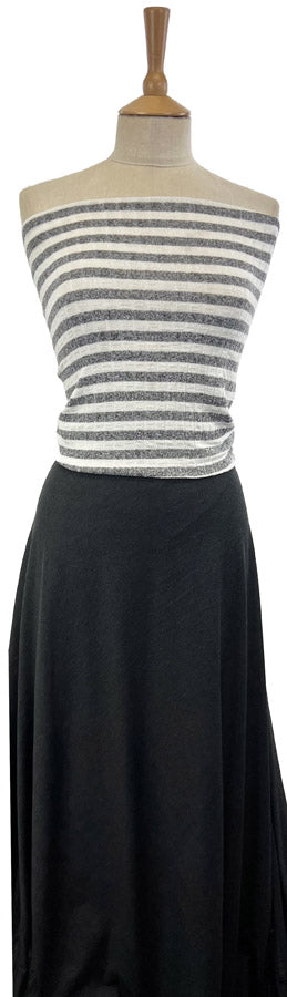 Jolly Jersey Grey Viscose Polyester Elastane Striped Knitted Ribbed Fabric Mannequin