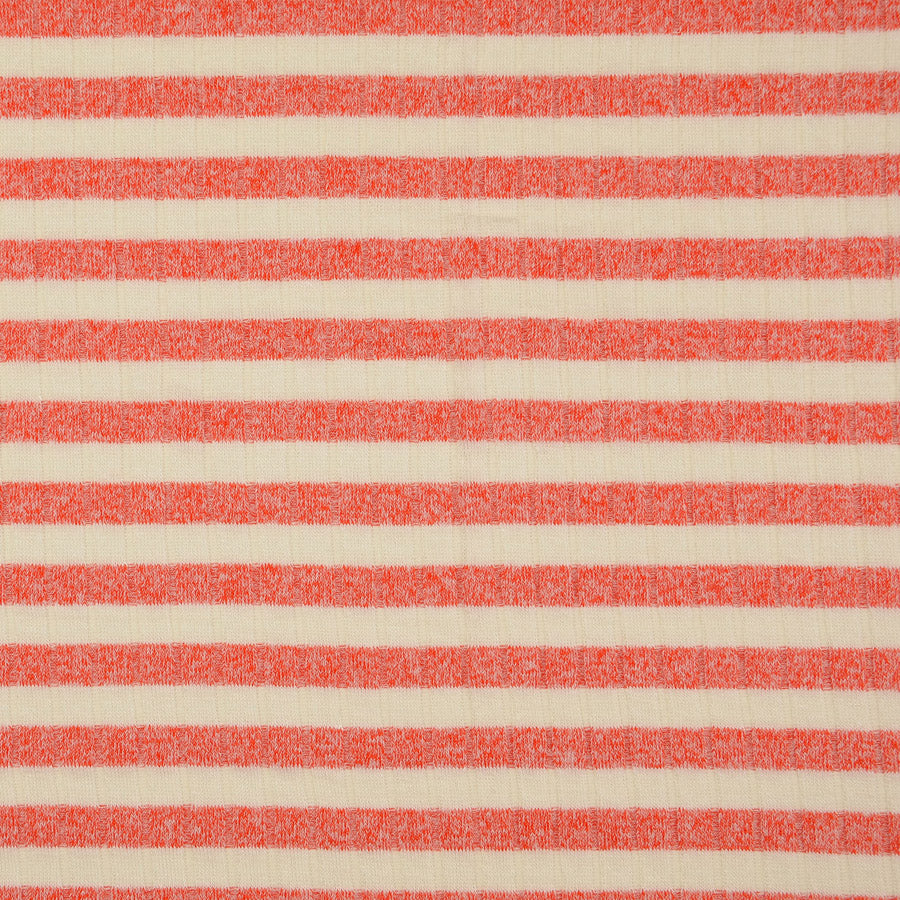 Jolly Jersey Red Viscose Polyester Elastane Striped Knitted Ribbed Fabric