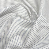 Jump Ship Italian Cotton Shirting Fabric Navy White Stripe Fabric