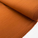 Kaya Gauze Rust Orange Cotton Linen Double Gauze Dress Fabric Bolt