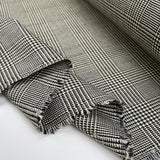 Kentish Wool Black White Houndstooth Check British Suiting Fabric Fold