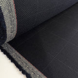 Killing me softly navy check fine wool suiting fabric roll