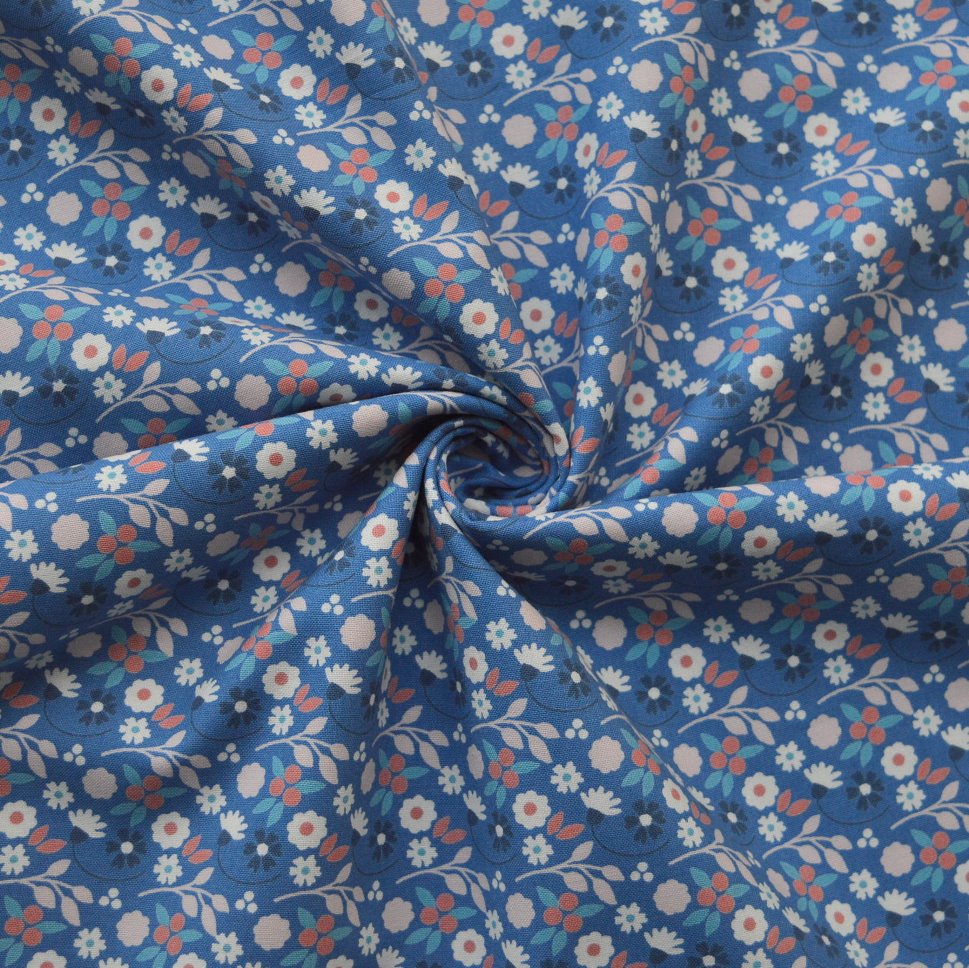Kitson Royal Floral Royal White Pink Floral Solid Craft Quilt Cotton Fabric Cud