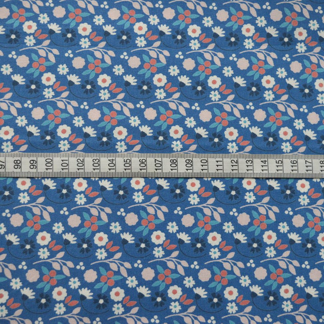 Kitson Royal Floral Royal White Pink Floral Solid Craft Quilt Cotton Fabric S