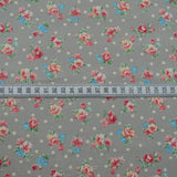 Kitson Wedgewood Grey Grey Beige Floral Solid Cotton Quilt Craft Fabric S