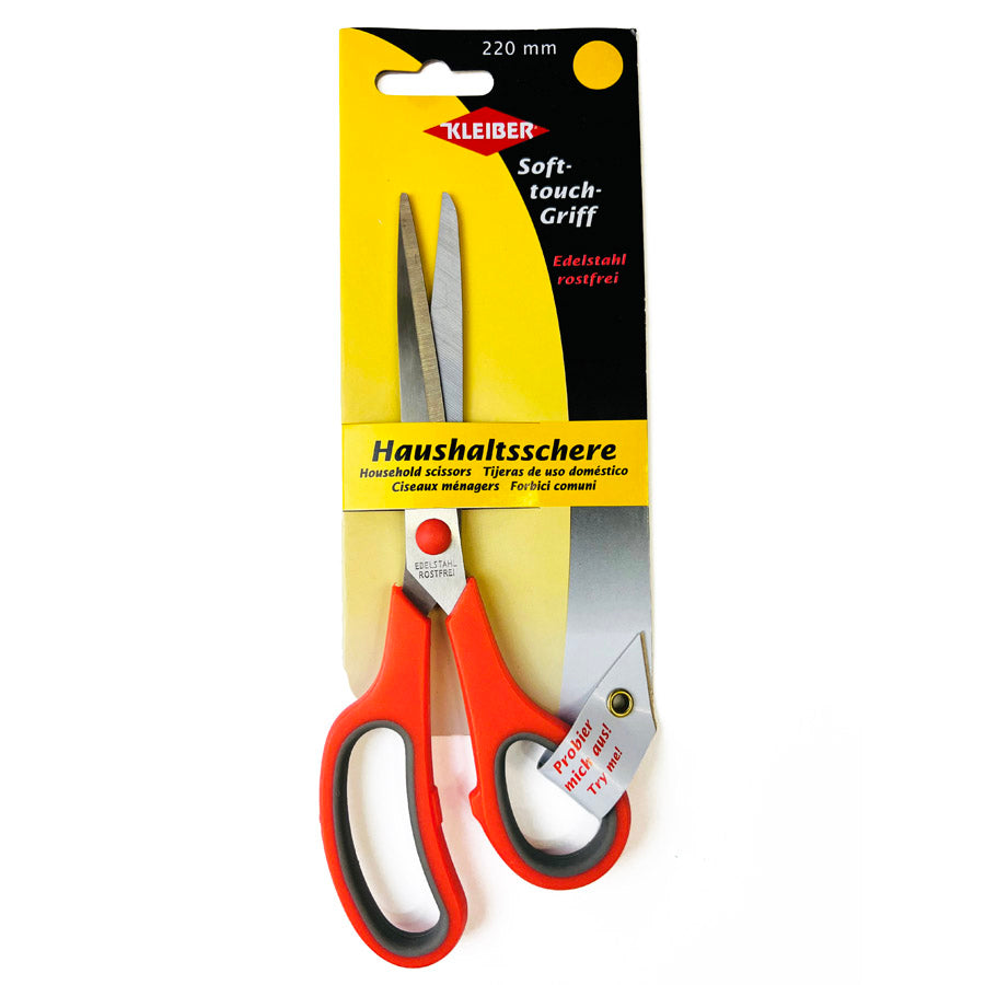 Kleiber 220mm Stainless Steel General Household Scissors With Handle Red Pack