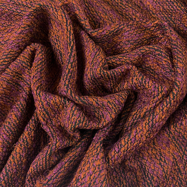 Knitted Polyester Acrylic Boucle Fabric Beau Rust Red