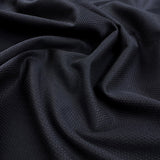 Knobbled Dark Navy Cotton Bobbled Suiting Fabric Cu1