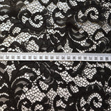 Lace Black Black Floral Corded Polyester Lace Dress Fabric S