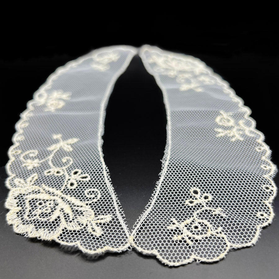Lace Floral Embroidered Cotton Polyester Collar Dolly Cream