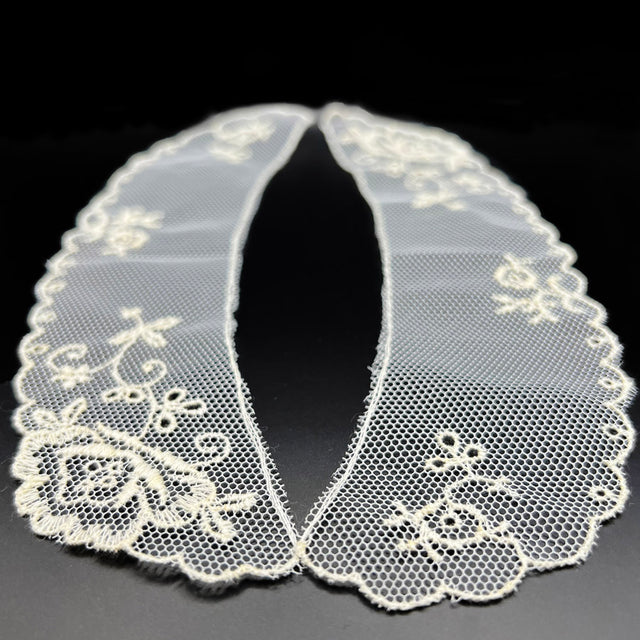 Lace Floral Embroidered Cotton Polyester Collar Dolly Cream