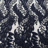 Lacey Navy Polyamide Patterned Sequin Heavy Evening Wear Fabric