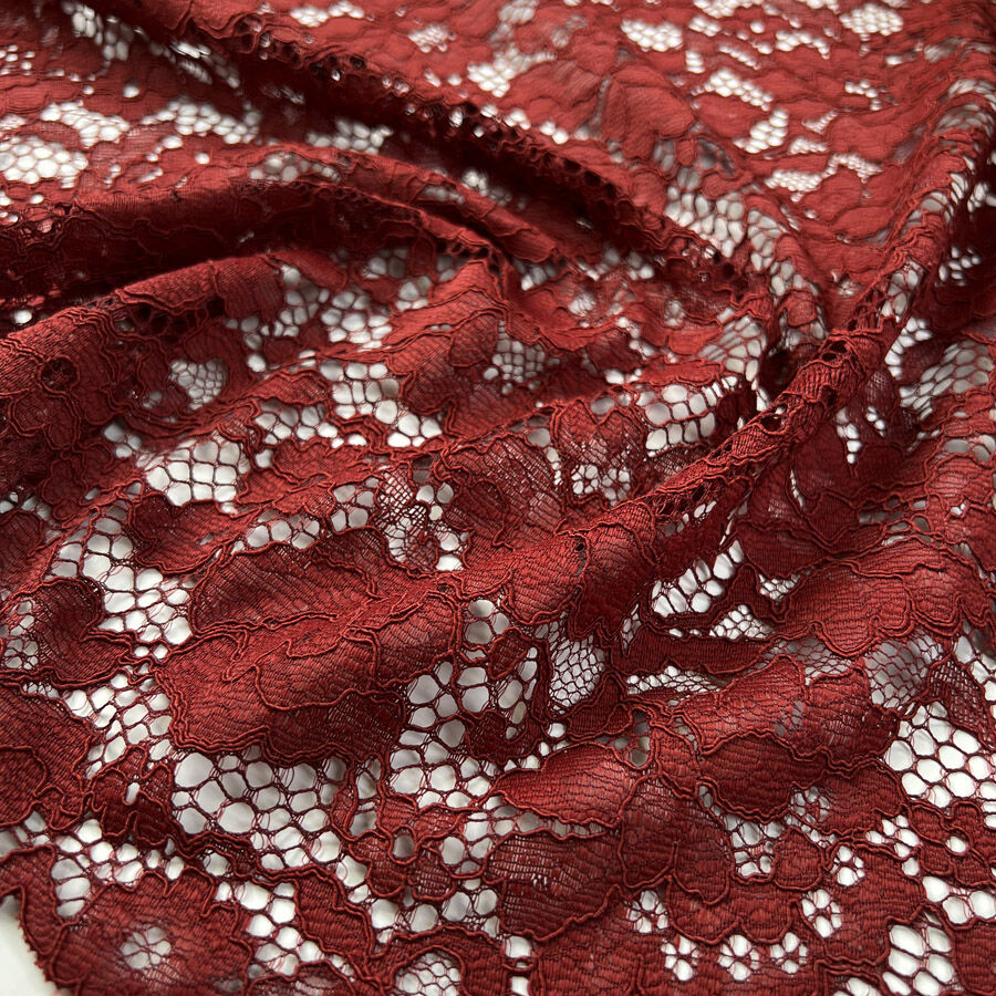Lady In Red Lace Polyester Floral Dress Fabric