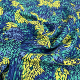 Lagoon Viscose Blue Yellow Abstract Dress Fabric