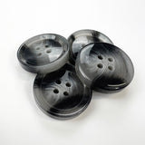 Large 4 Hole Plastic Grey Horn Effect Round Buttons 24mm Pk4