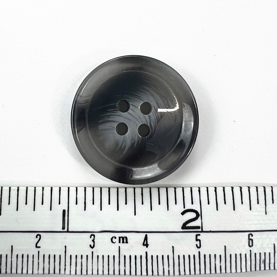 Large 4 Hole Plastic Grey Horn Effect Round Buttons 24mm Pk4 Size