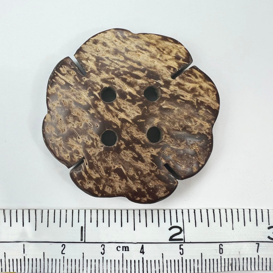 Large 50mm Coconut Buttons Floral Pk10 Size