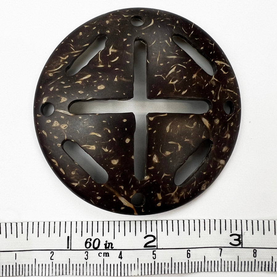 Large Handmade Coconut Shell Scarf Rings 60Mm