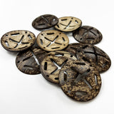 Large Handmade Coconut Shell Scarf Rings 60mm Back