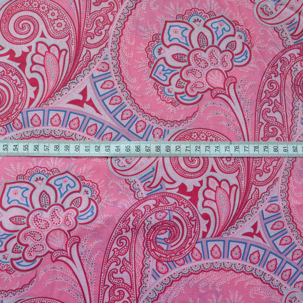 Lawns Paisley Pink Cotton Lawn Fine Pink Paisley Fabric S
