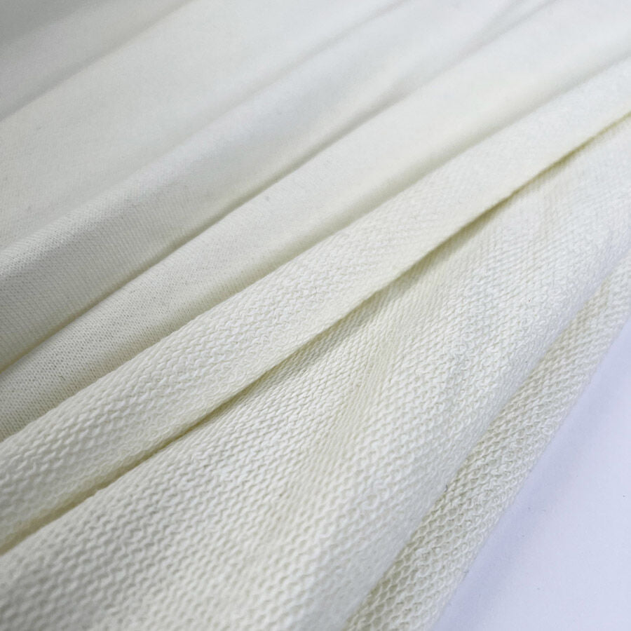 Lemon Cello Cotton Pale Yellow Knit Looped Back Jersey Fabric Stretch