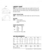 Liberty shirt pattern by the sewing workshop backcover