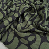Light And Lush Stoneleaf Green Black Viscose Twill Turkish Fabric