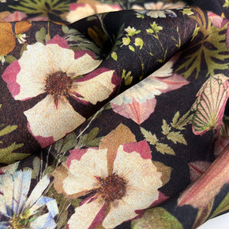 Lightweight 100 viscose satin floral fabric new england i cu