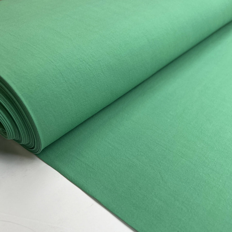 Lightweight Vintage Cotton Apple Green Plain Woven Shirting Fabric Bolt
