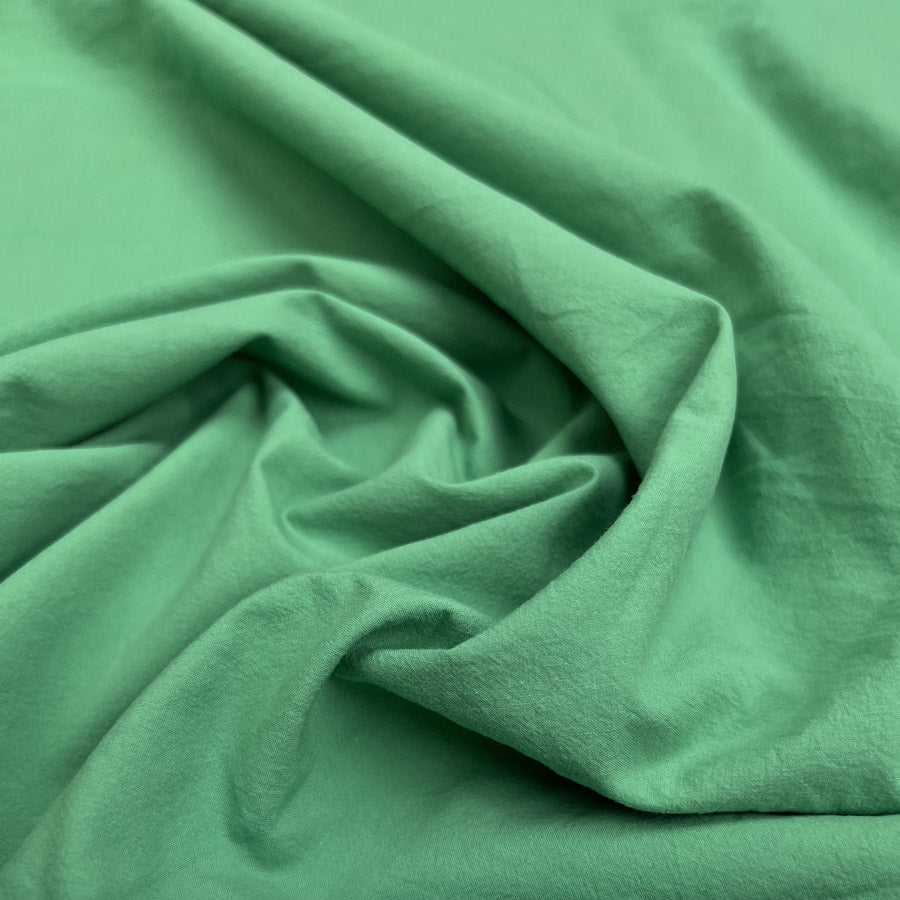 Lightweight Vintage Cotton Apple Green Plain Woven Shirting Fabric