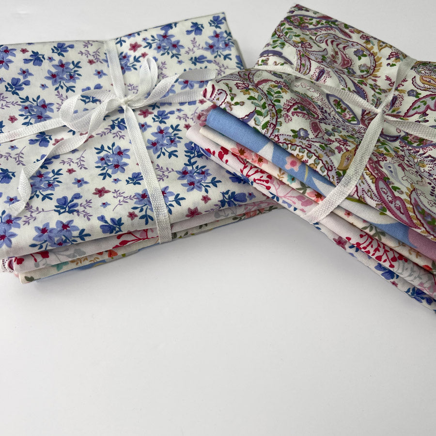 Lilac Pink Cotton Floral Fat Quarter Bundle 1