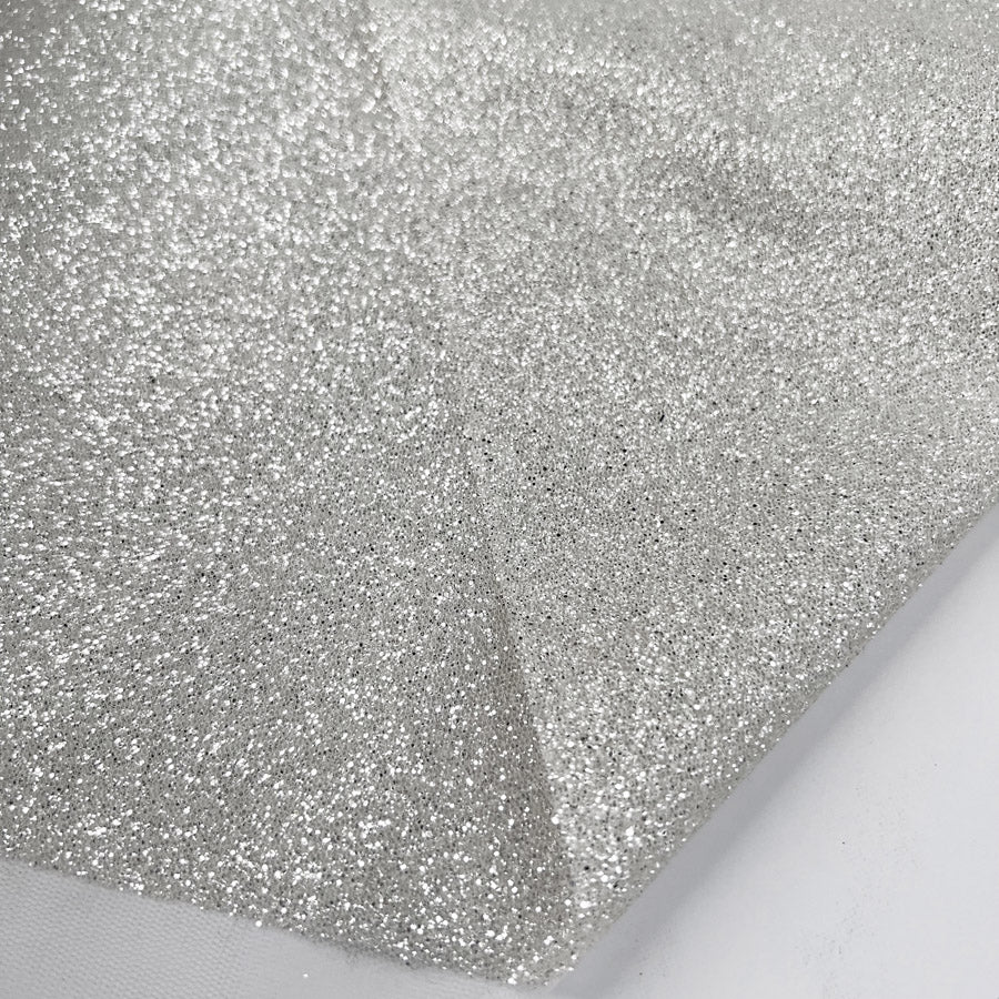 Lily Chrystal Polyester Sparkly Silver Glitter Net Dress Fabric Fold