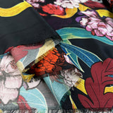Limited Edition Addicted To You Polyester Floral Abstract Pink Blue Lightweight Dress Fabric Fold