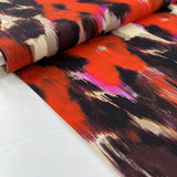 Limited Edition Feeling Good Viscose Italian Red Abstract Lightweight Dress Fabric Bolt