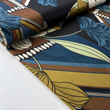 Limited Edition Legacy Polyester Floral Abstract Brown Blue Lightweight Dress Fabric Bolt