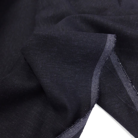 Linen Mix Deepest Darkest Navy Close Up Photo