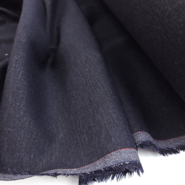 Linen Mix Deepest Darkest Navy Fabric Photo