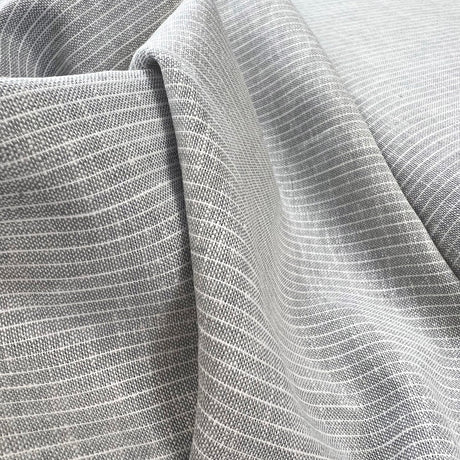 Linen Cotton Blend Dress Fabric Grey White Stripe Dont Be Noisy Cu 19A904A0 5Fe8 436A 9C7C Ed5056874649