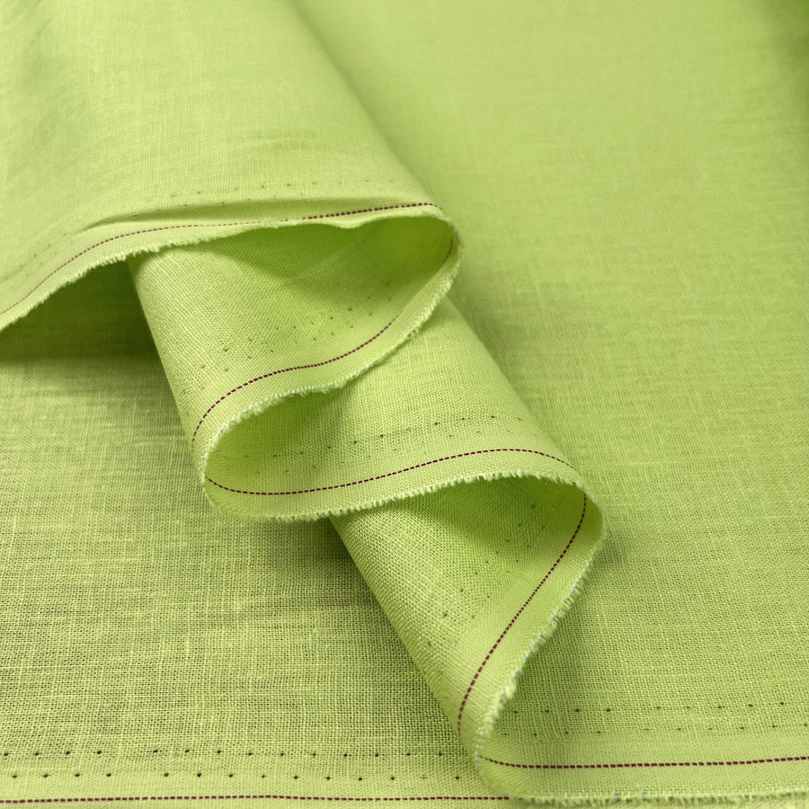Linen Fusion Lime Viscose Lightweight Green Shirting Fabric Fold