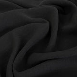 Linen Look Black Polyester Dress Fabric