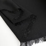 Linen Look Black Polyester Dress Fabric Fold