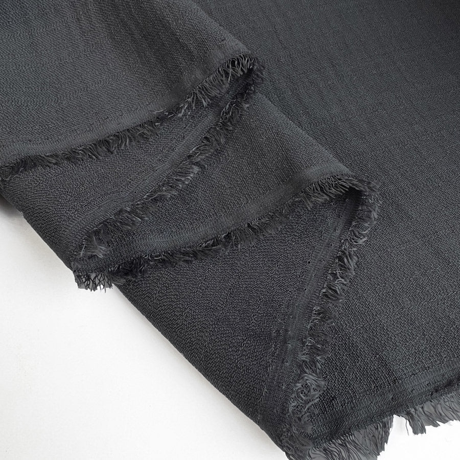Linen Look Grey Polyester Dress Fabric Fold