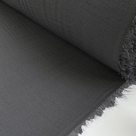 Linen Look Grey Polyester Dress Fabric Roll