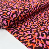 Linen Mix Prowla Rayon Cotton Pink Leopard Print Dress Fabric Bolt