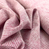 Linencotton Striped Dress Fabric  Don T Be Noisy Red