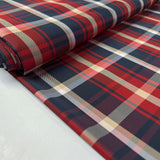 Lining Plaiding Along Polyester Navy Red Beige Check Lining Fabric Bolt